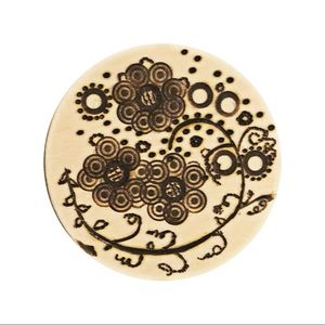 Pyrography Flower Magnet